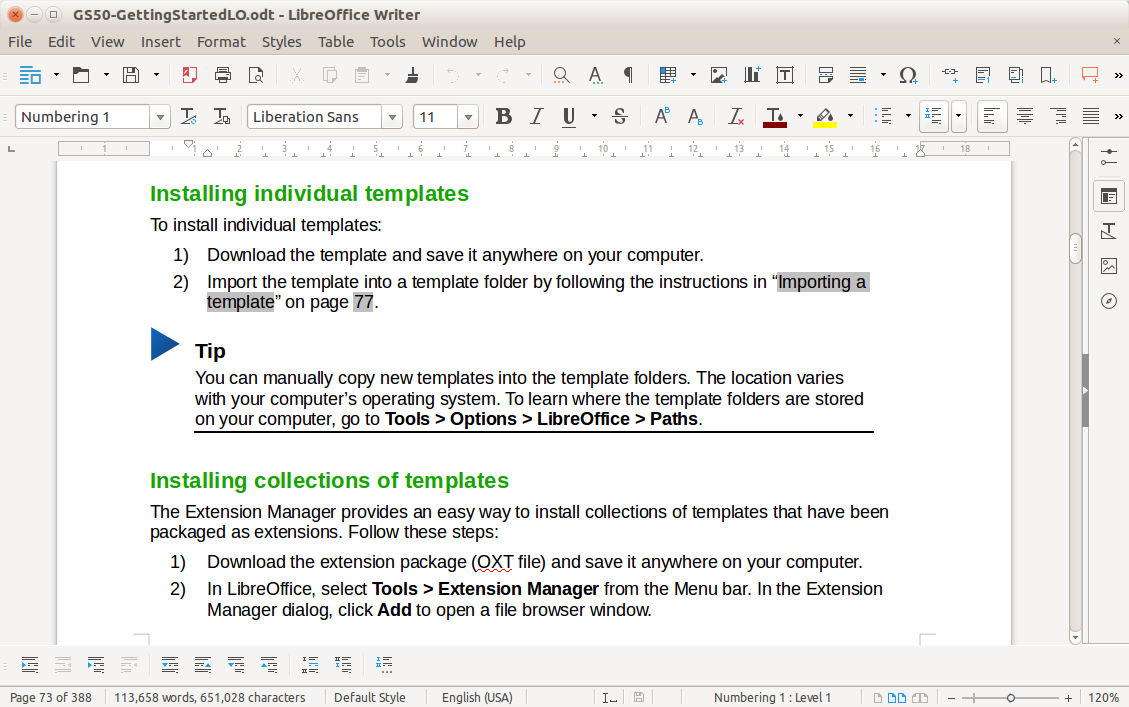 LibreOffice screenshot