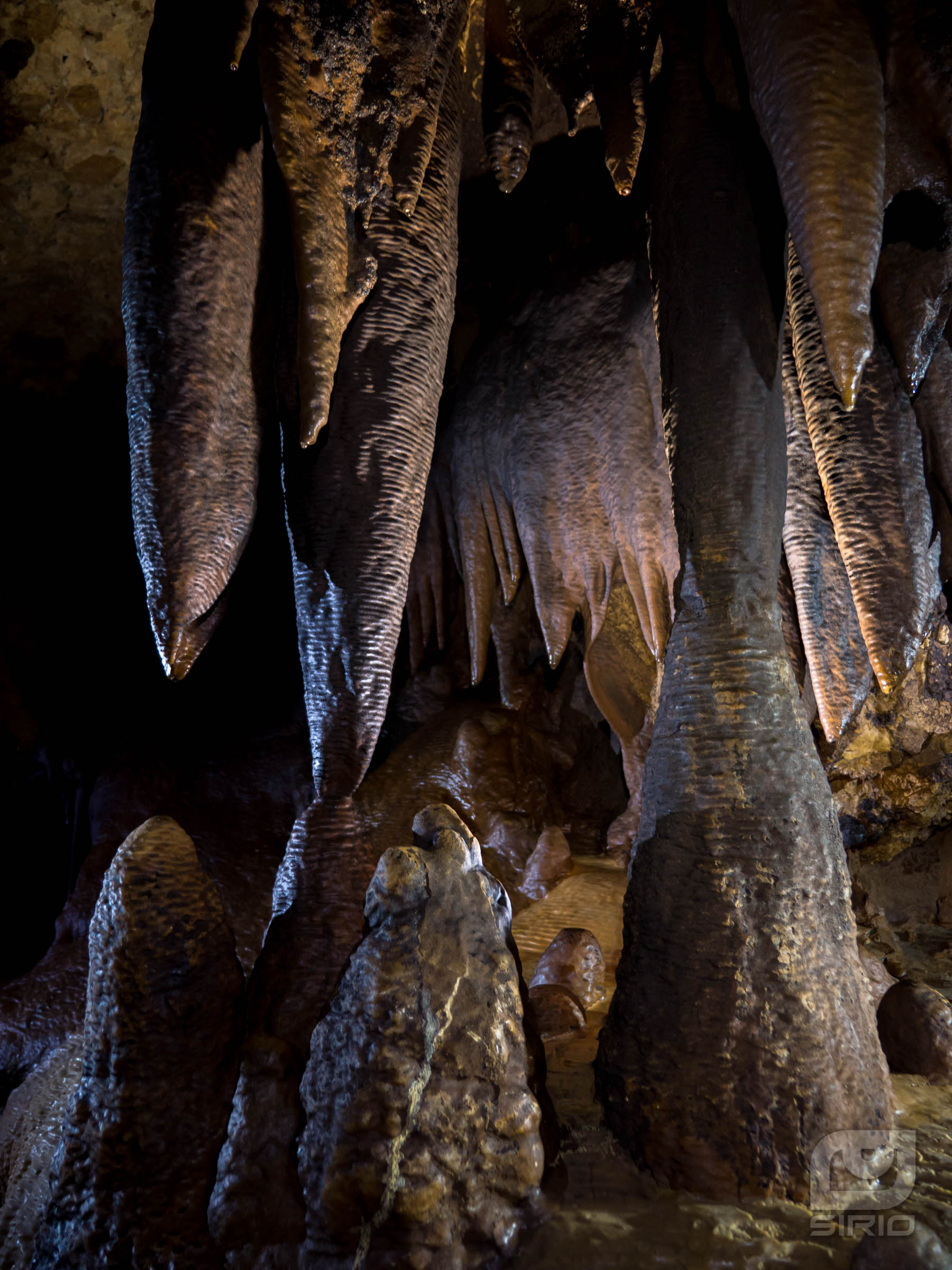 Stalagmite and stalactite.