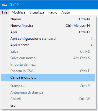 CHIRP Carica modulo